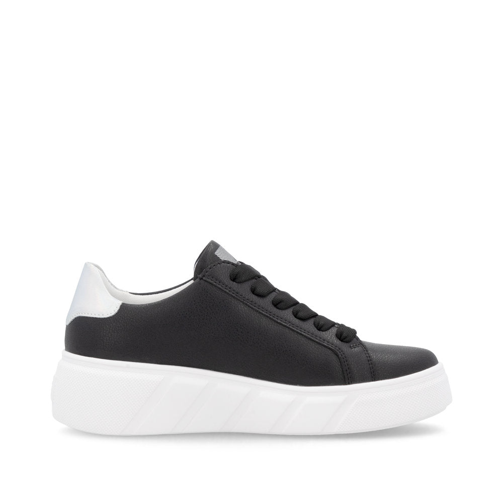 Rieker Women's Platform Lace-Up Sneaker – Black & Mother-of-Pearl