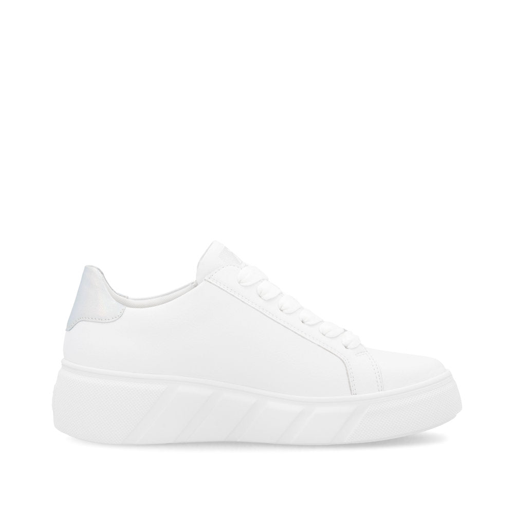 Rieker Women's Platform Lace-Up Sneaker – White & Mother-of-Pearl