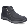 Men’s wide-fit black leather shoe with rounded toe and 32 mm heel, designed for everyday wear and comfortable support. Style #03660-00