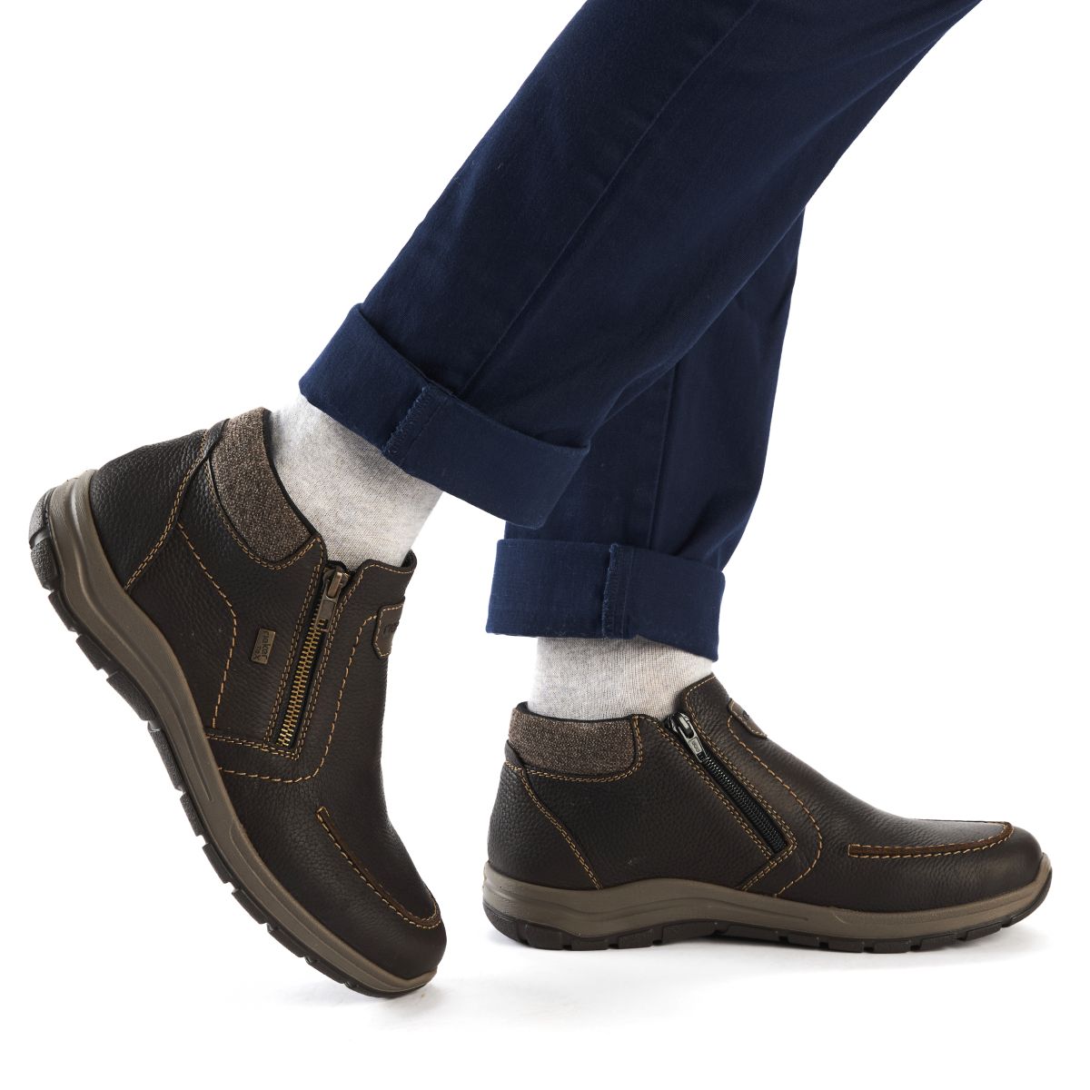 Rieker 03660 Men's Zip Ankle Boot – Brown