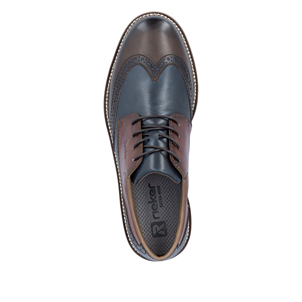 Rieker 04504 Men's Lace Wide Shoe – Blue Multi
