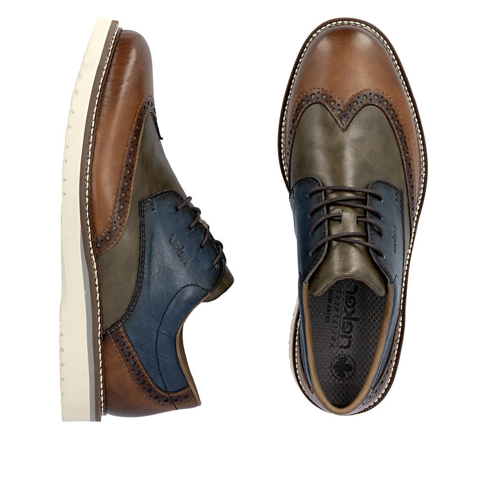 Rieker 04504 Men's Lace Up Wide Shoe in Multi