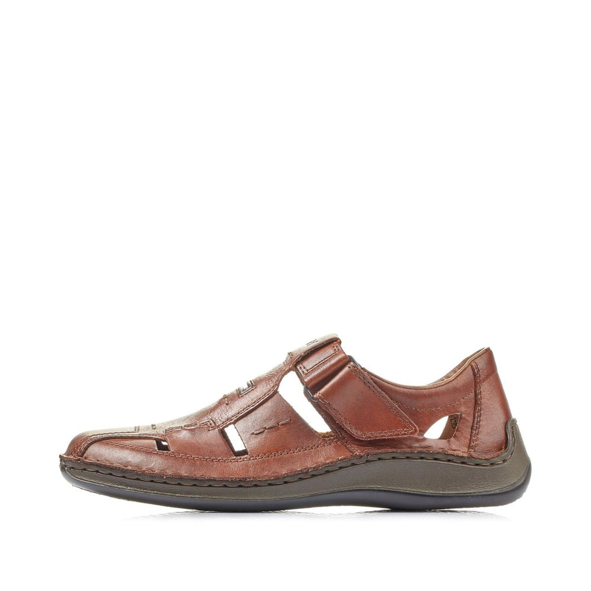 Rieker 05284 Men's Leather Sandal – Brown