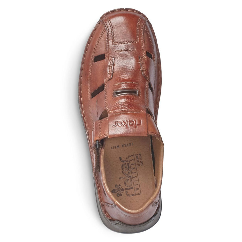 Rieker 05284 Men's Leather Sandal – Brown