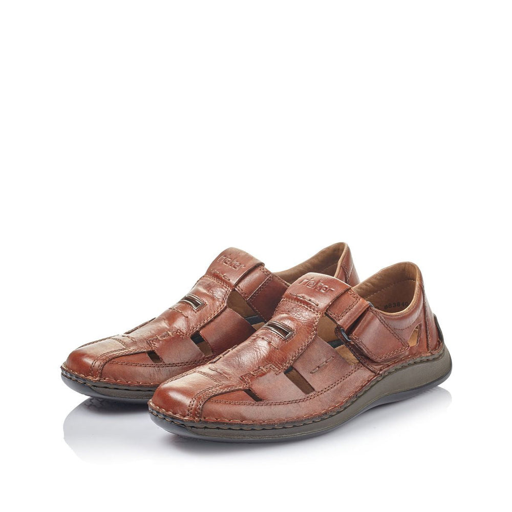 Rieker 05284 Men's Leather Sandal – Brown