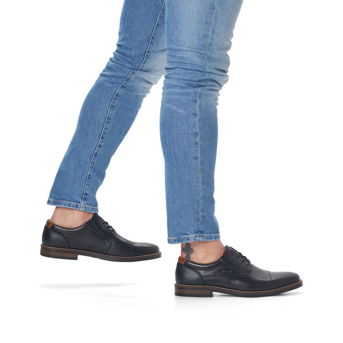 Rieker Men's Leather Lace-Up Shoe – Black