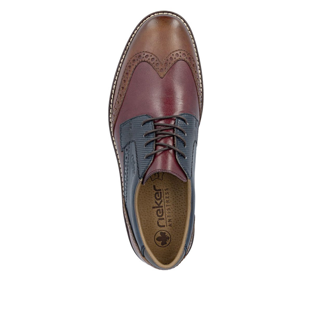 Rieker 13528 Men's Leather Lace-Up Shoe – Multi