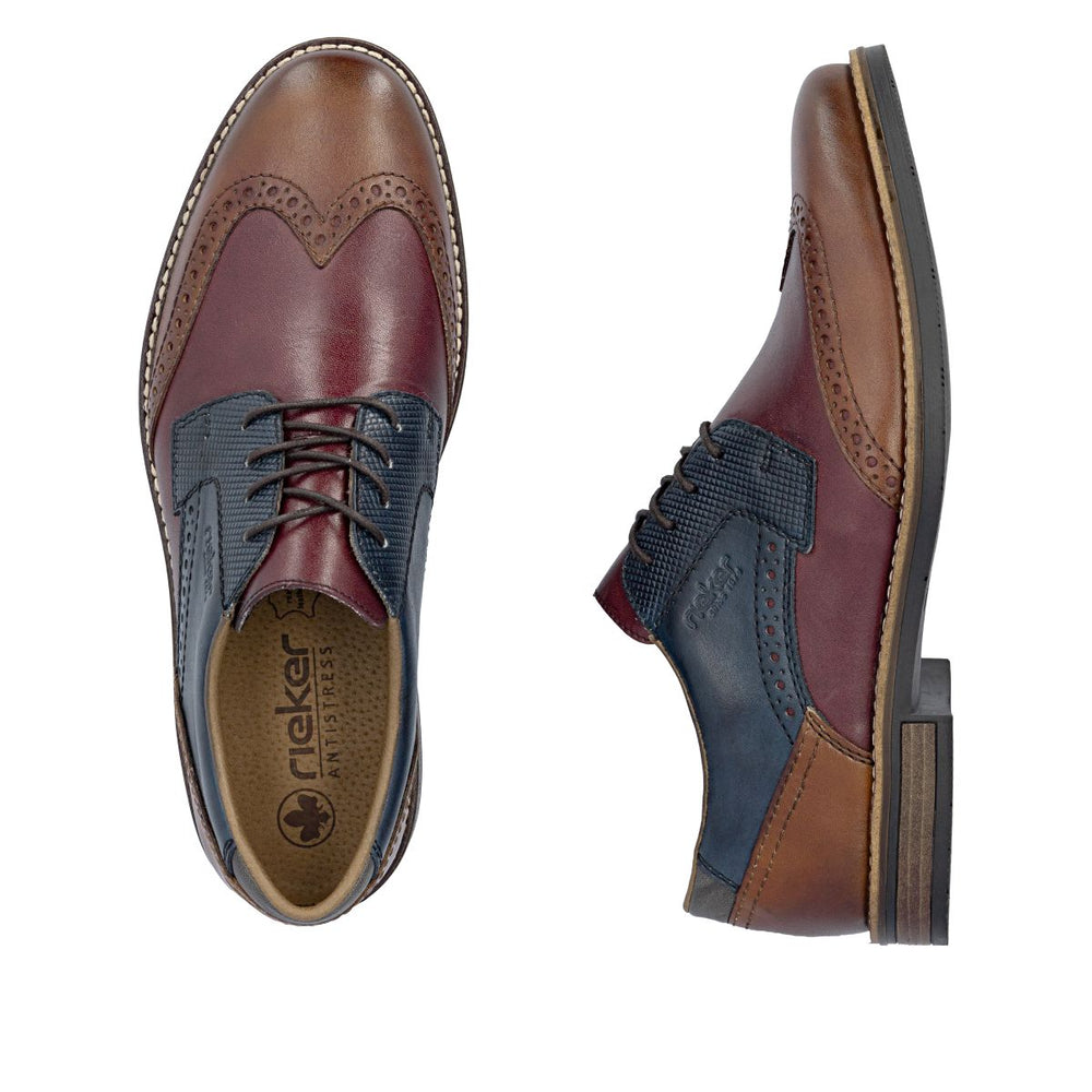 Rieker 13528 Men's Leather Lace-Up Shoe – Multi
