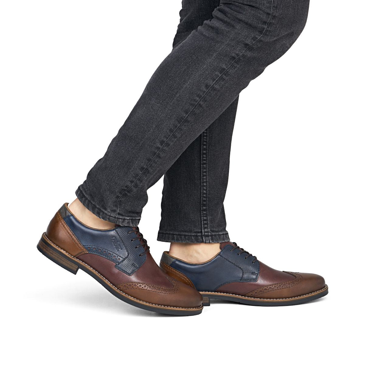 Rieker 13528 Men's Leather Lace-Up Shoe – Multi