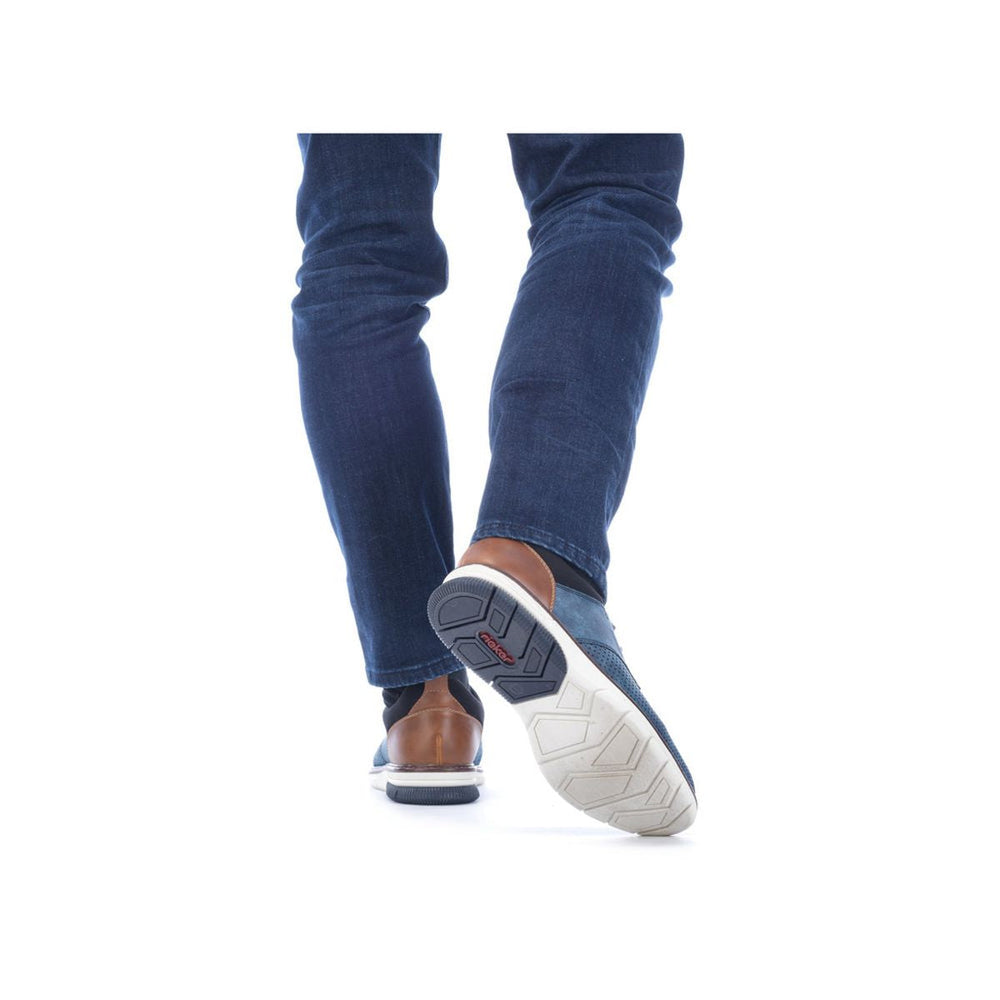 Rieker 14450 Men's Slip-On Shoes in Blue