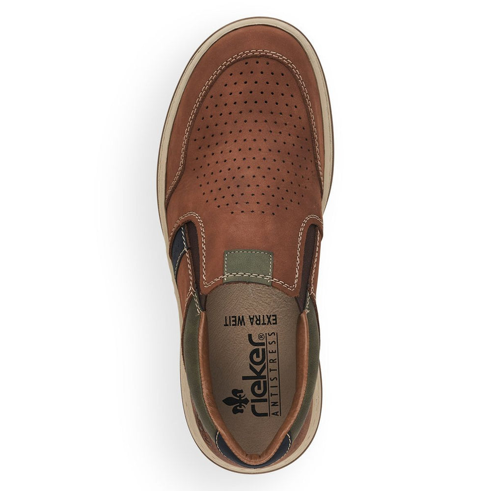 Rieker 17371 Men's Slip-On Shoes in Brown