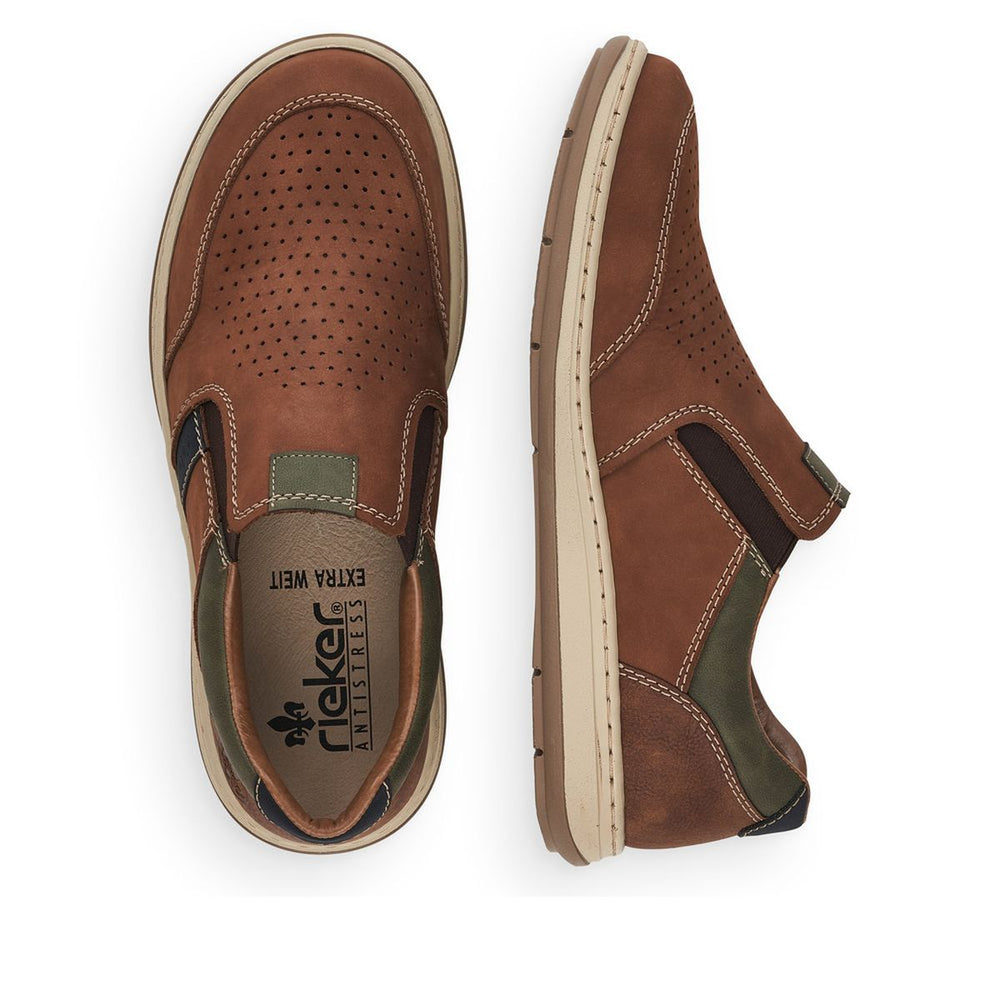 Rieker 17371 Men's Slip-On Shoes in Brown