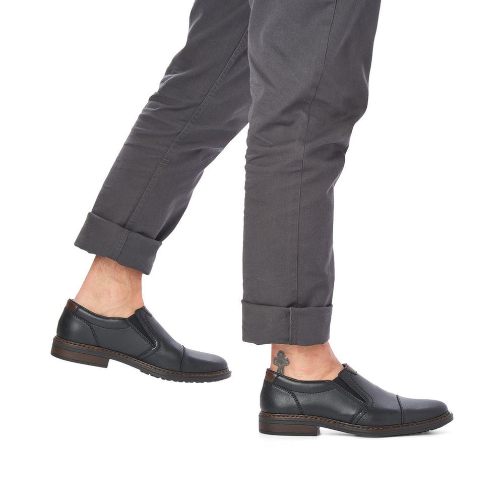 Rieker 17659 Men's Dress Slip-On Shoes in Black