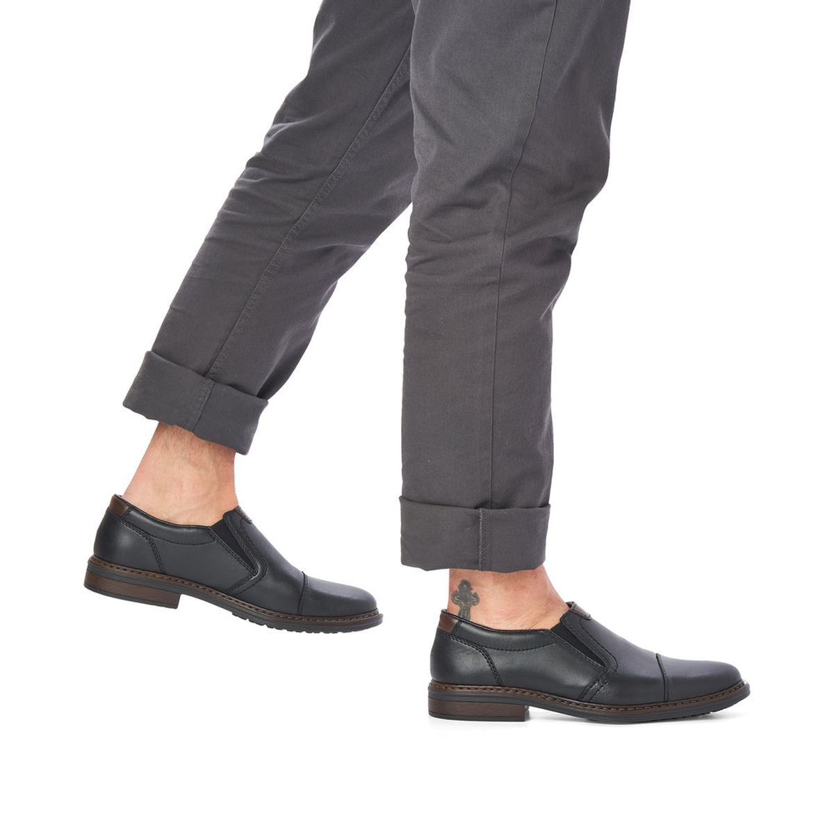 Rieker 17659 Men's Dress Slip-On Shoes in Black