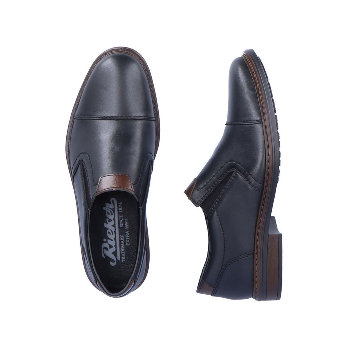 Rieker 17659 Men's Dress Slip-On Shoes in Black