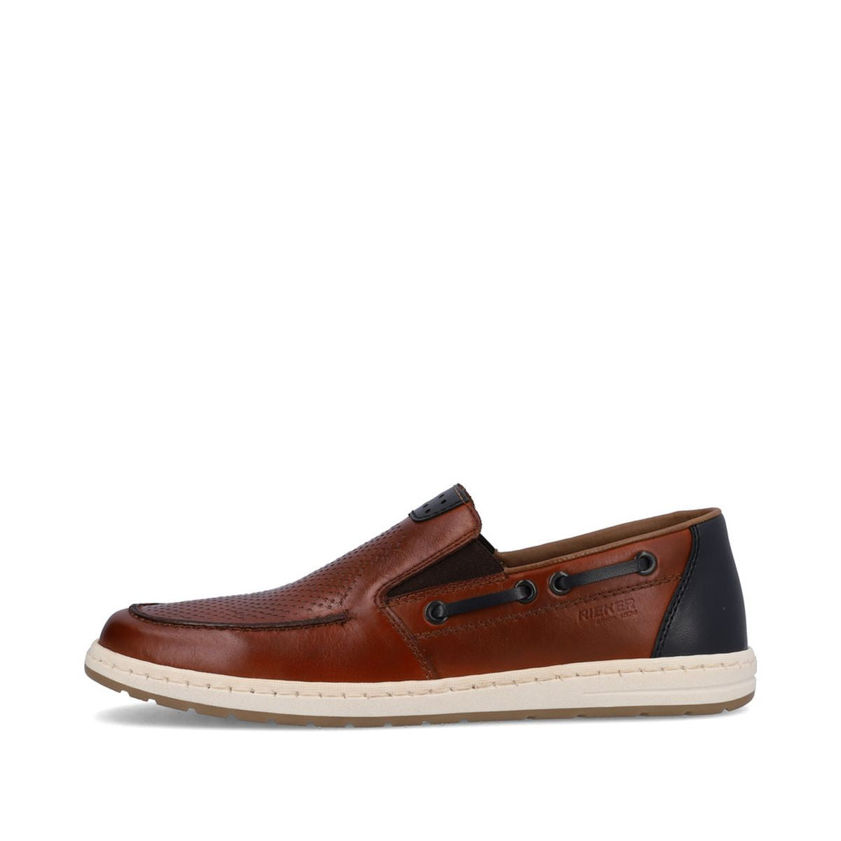 Rieker Men's Wide Fit Leather Slip-On – Brown