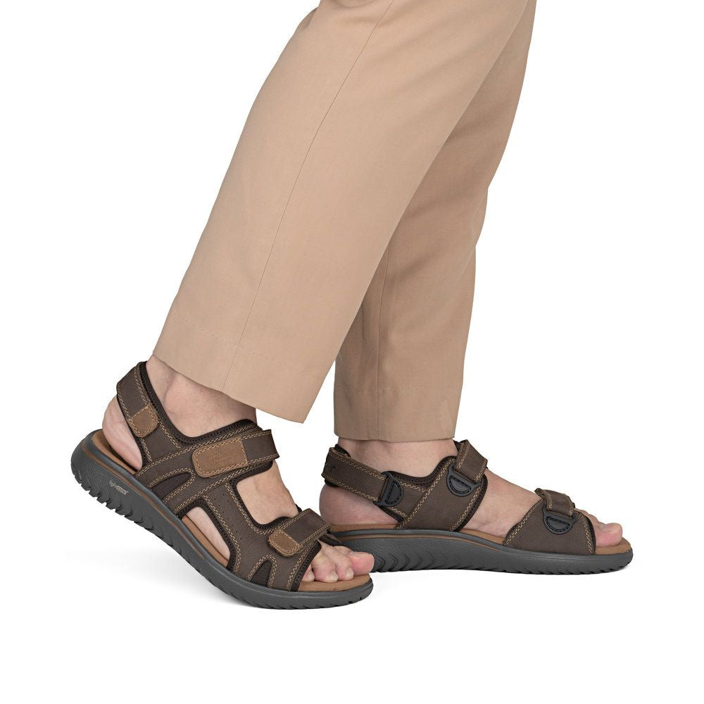 Rieker 26450 Men's Leather Sandals – Brown