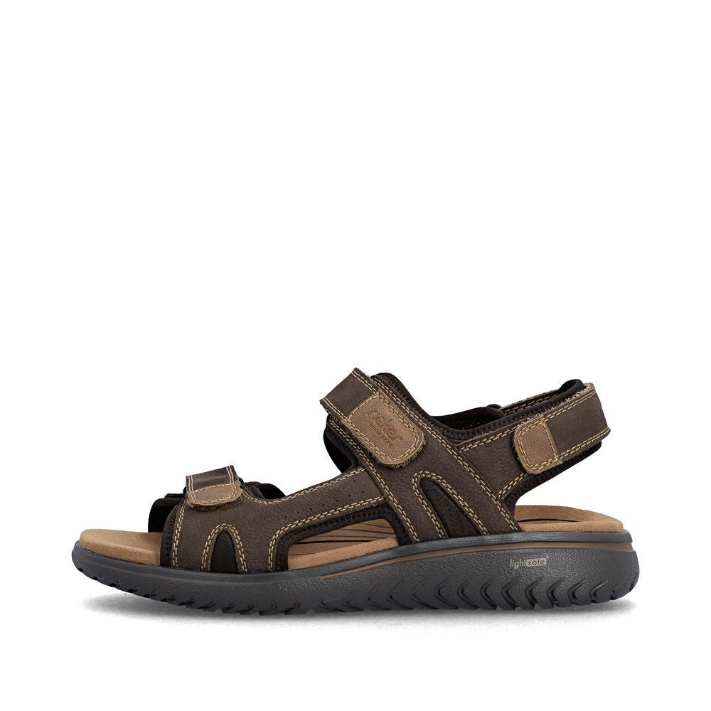 Rieker 26450 Men's Leather Sandals – Brown
