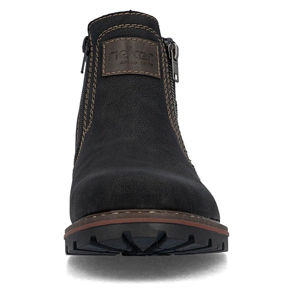 Rieker 37770 Men's Zip Up Ankle Boot in Black