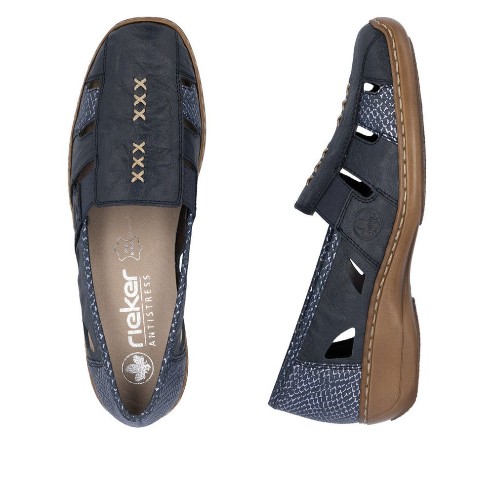 Rieker 41385 Women's Casual Slip-On in Blue