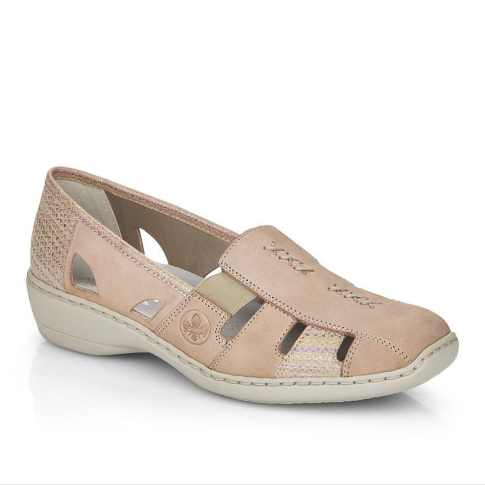 Rieker 41385 Women's Casual Slip-On in Beige
