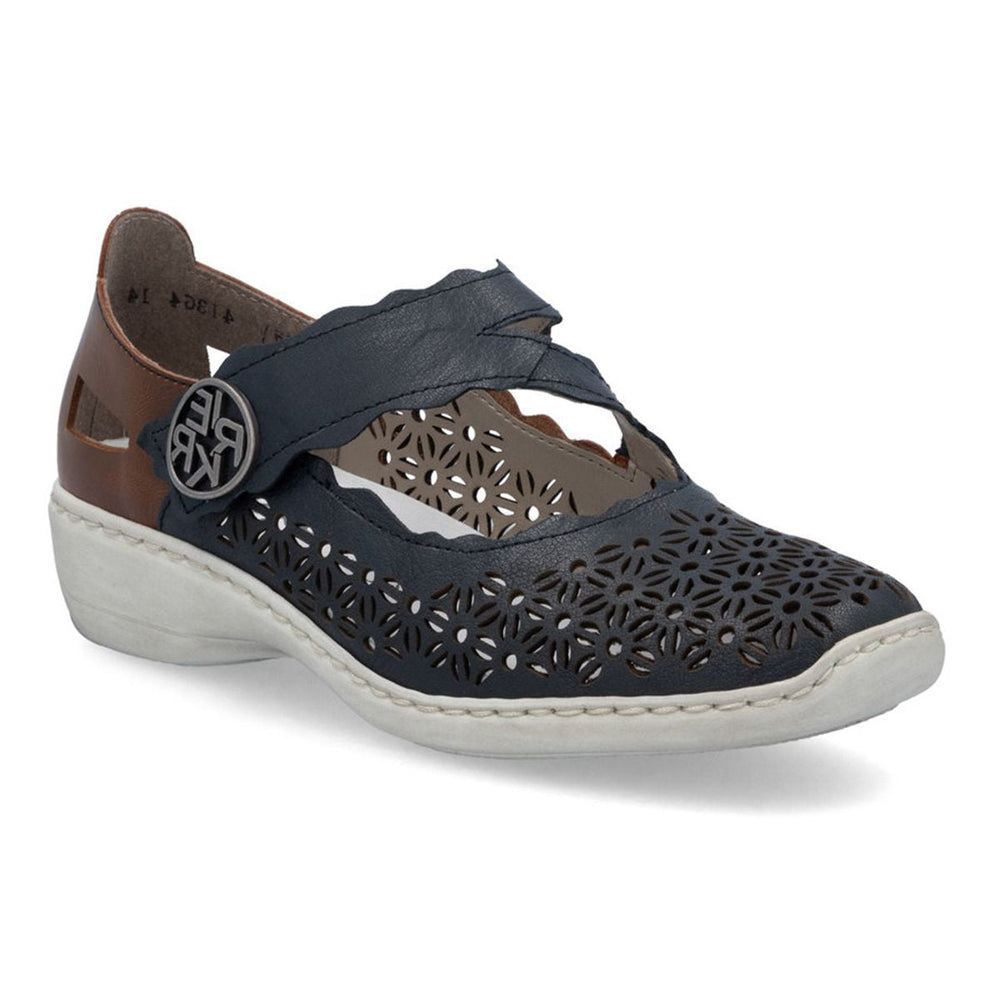 Rieker 413G4 Women's Mary Jane Slip-On in Blue
