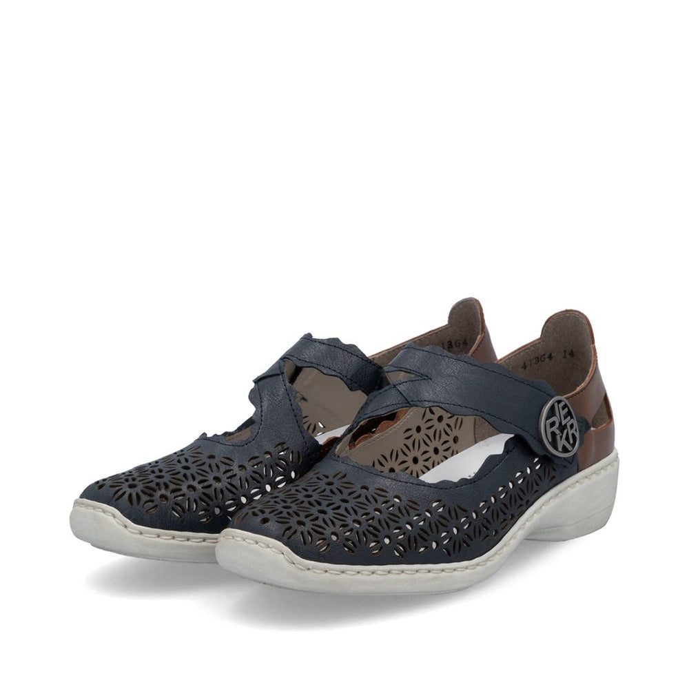 Rieker 413G4 Women's Mary Jane Slip-On in Blue