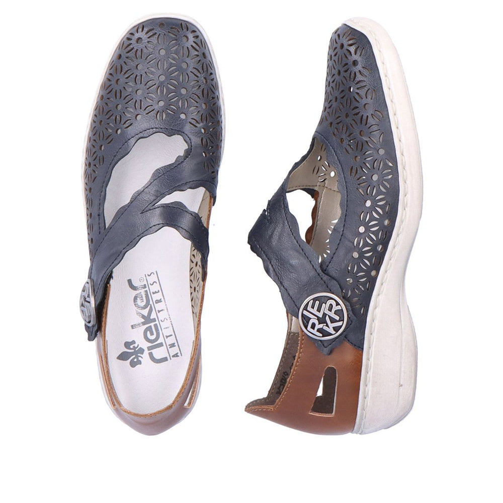 Rieker 413G4 Women's Mary Jane Slip-On in Blue