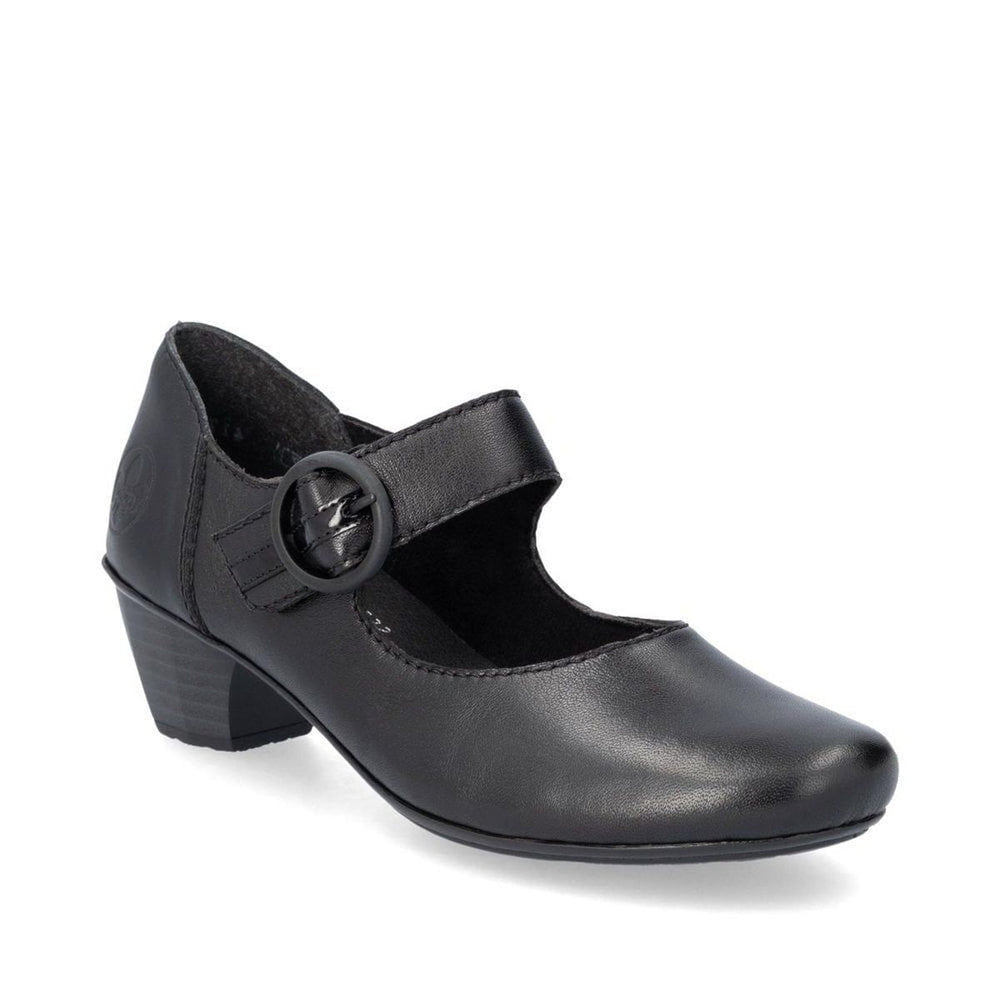 Rieker 41756 Women's Mary Jane Block Heel in Black