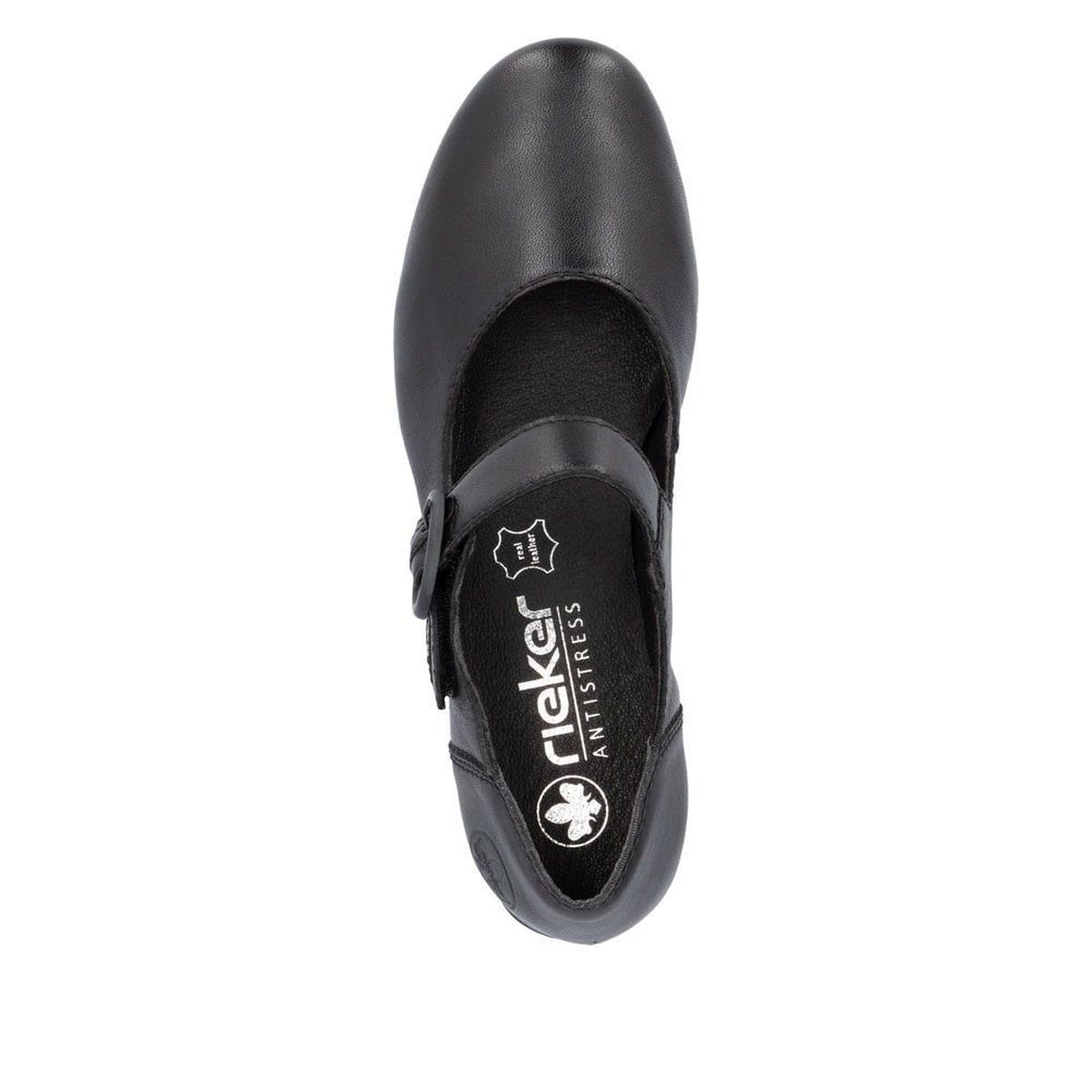 Rieker 41756 Women's Mary Jane Block Heel in Black