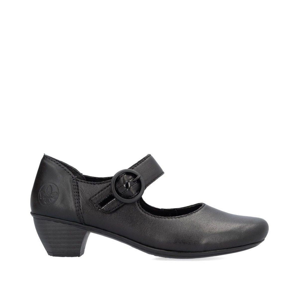 Rieker 41756 Women's Mary Jane Block Heel in Black