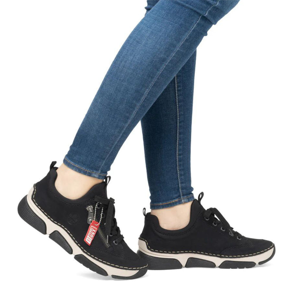 Rieker 45973 Women's Slip On Shoes in Black