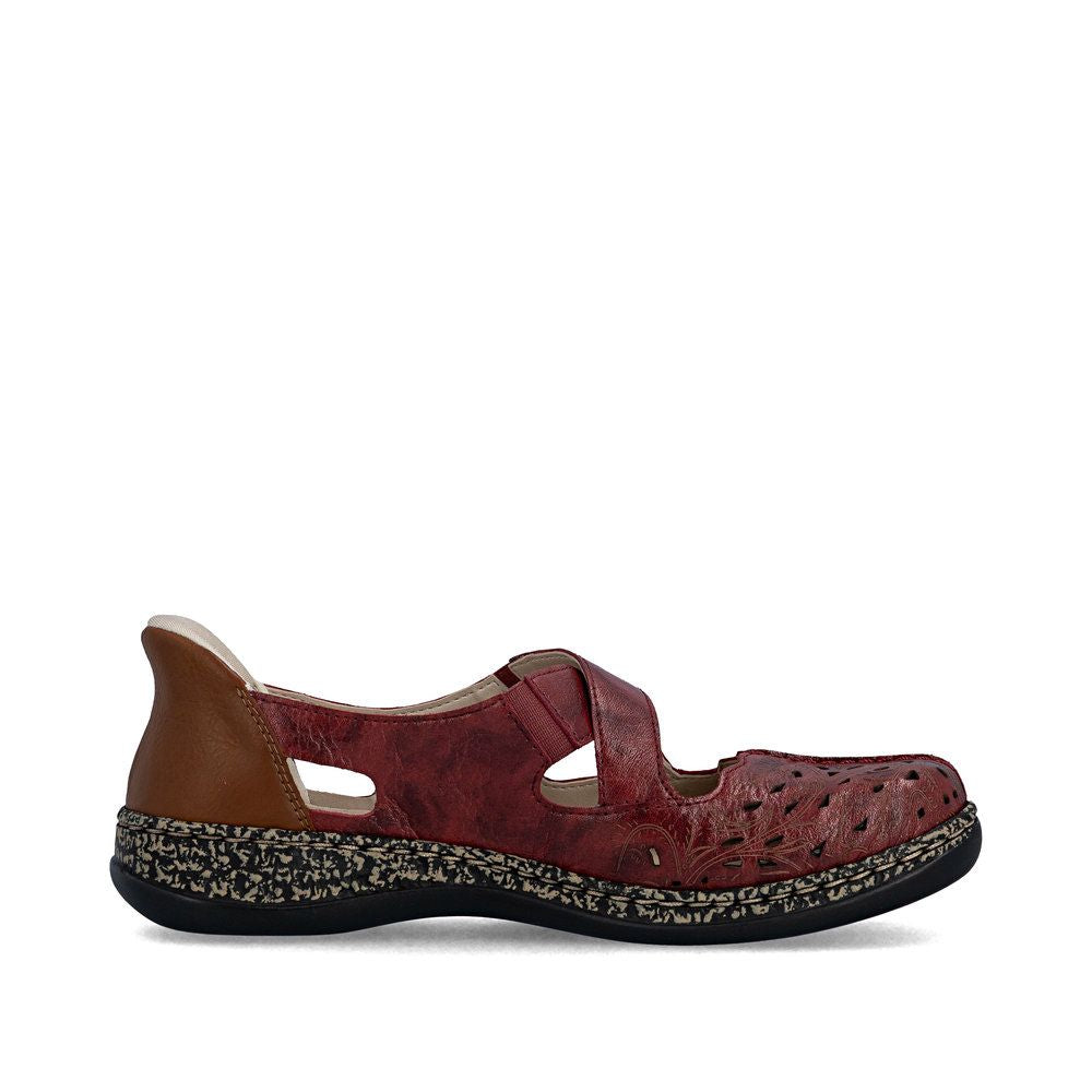 Rieker 46352 Women's Real Leather Ready To Go Shoes in Red