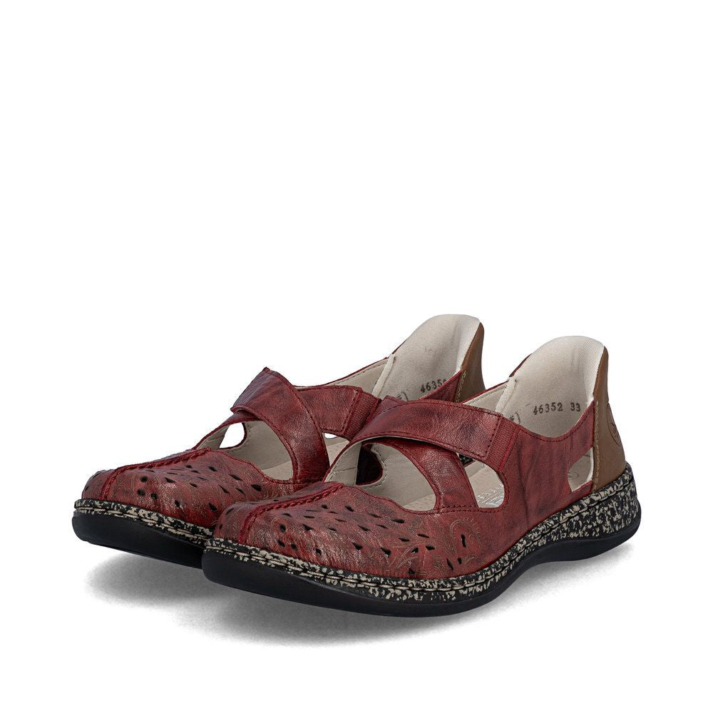 Rieker 46352 Women's Real Leather Ready To Go Shoes in Red