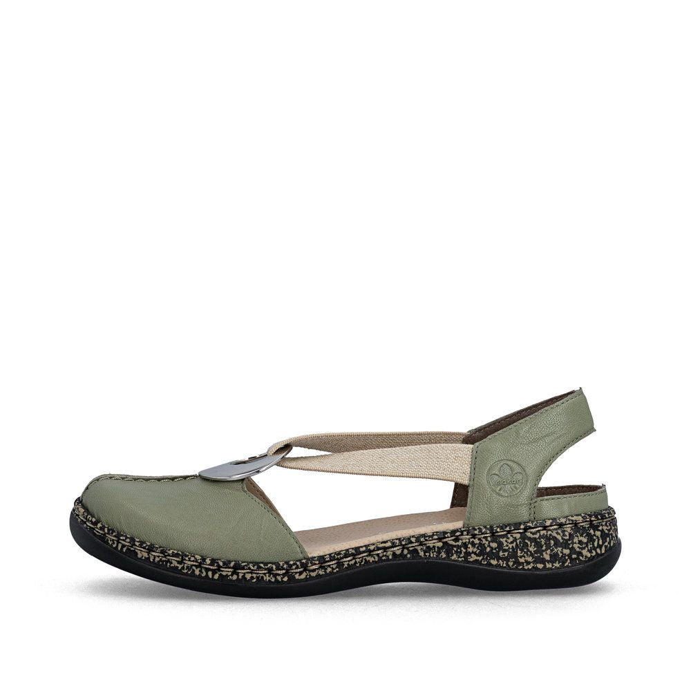 Rieker 46361 Women's Real Leather Shoes in Green