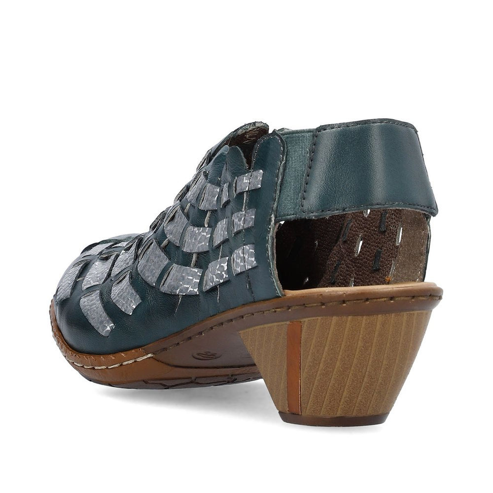 Rieker 46778 Women's Slip-On Block Heel – Blue