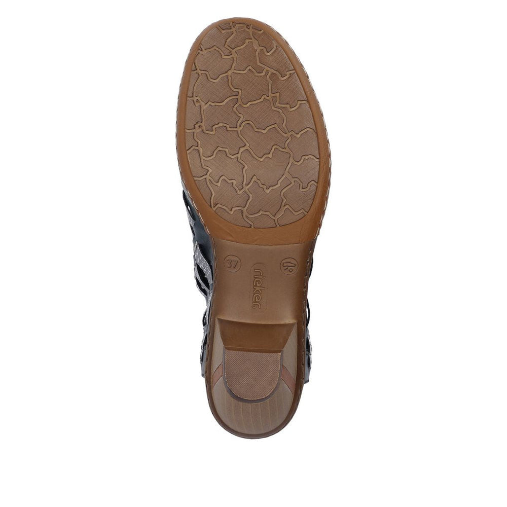 Rieker 46778 Women's Slip-On Block Heel – Blue