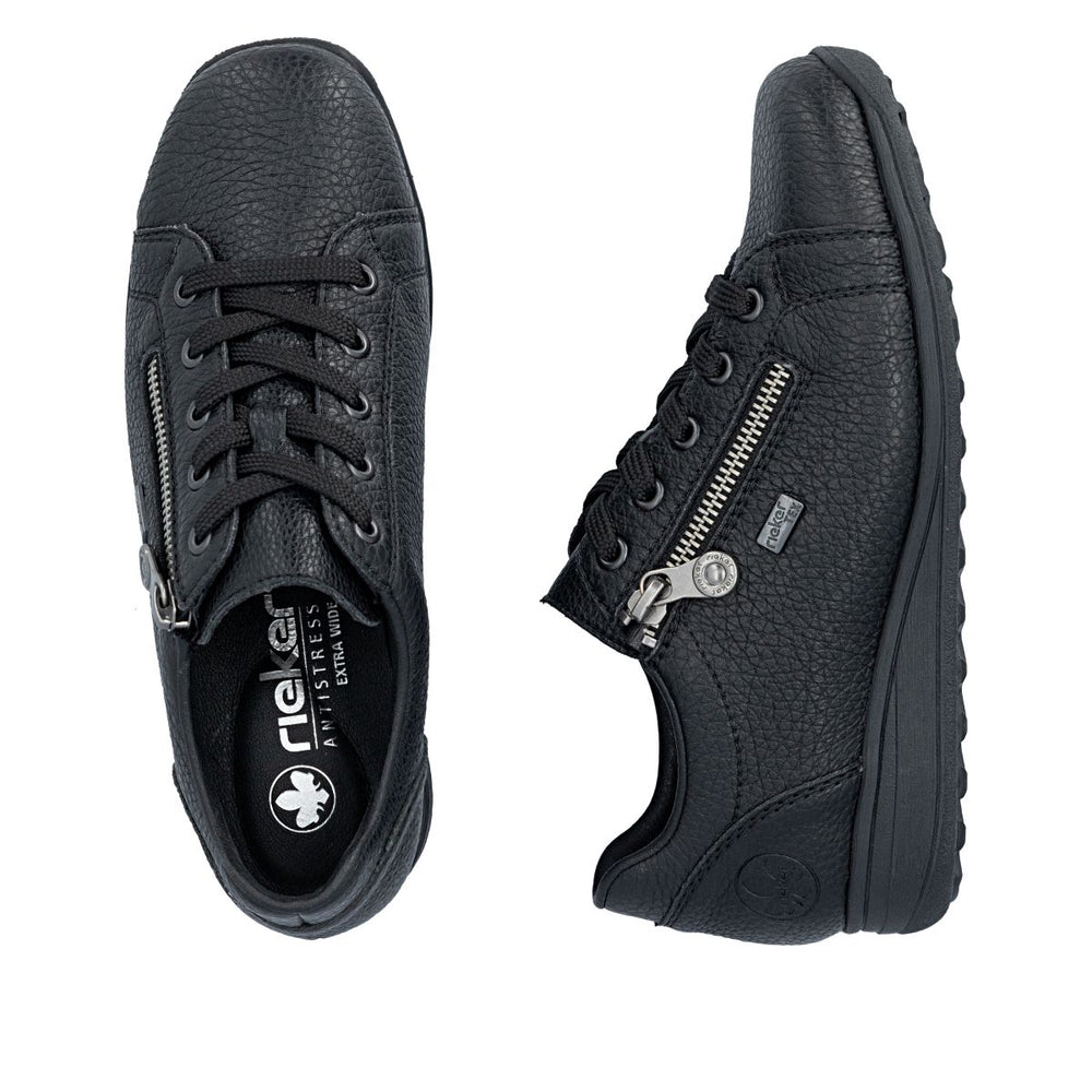 Rieker 47202 Women's Lace Zip Shoe – Black