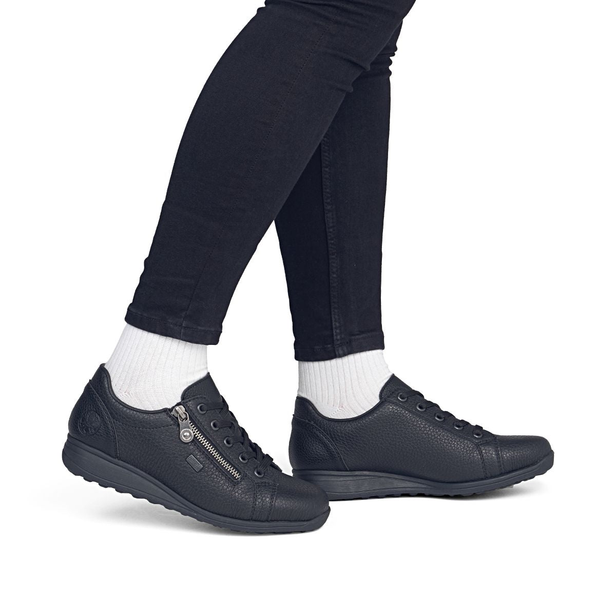 Rieker 47202 Women's Lace Zip Shoe – Black