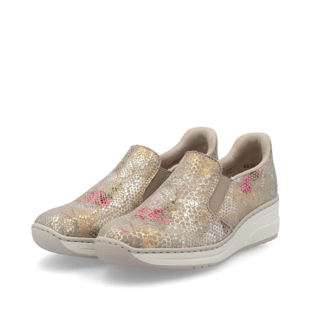 Rieker 48761 Women's Slip-On Shoe in Beige