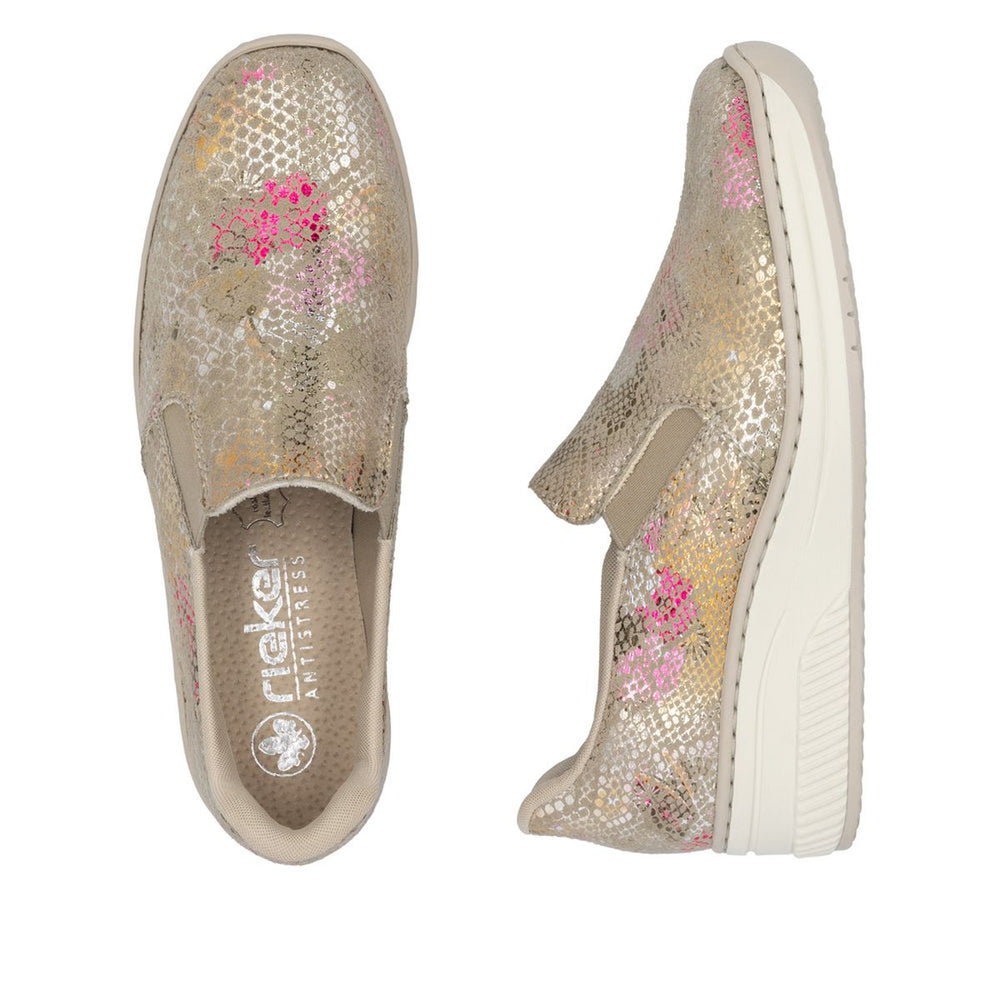 Rieker 48761 Women's Slip-On Shoe in Beige