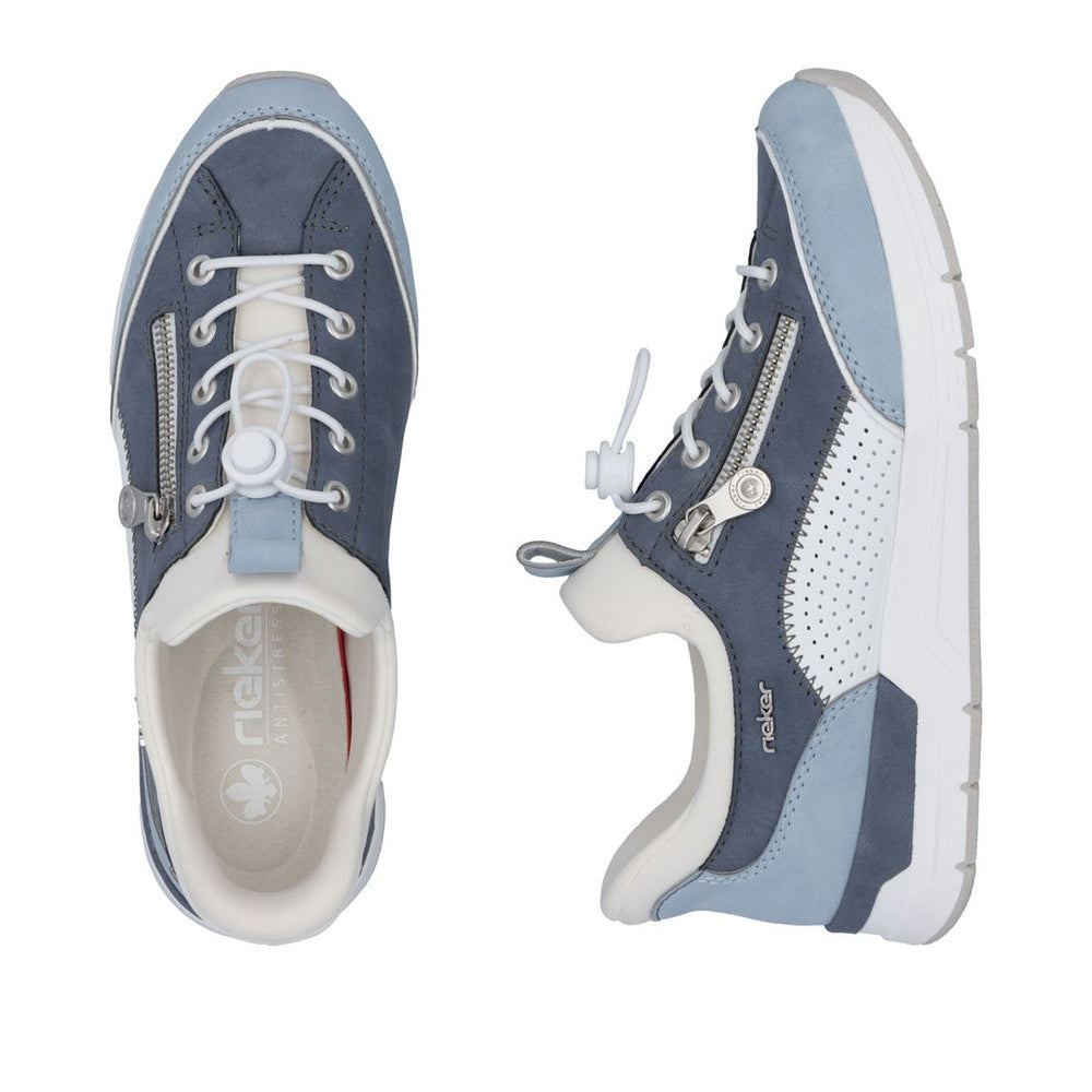 Rieker 58962 Women's Ready to Go Slip on Sneaker in Light Blue