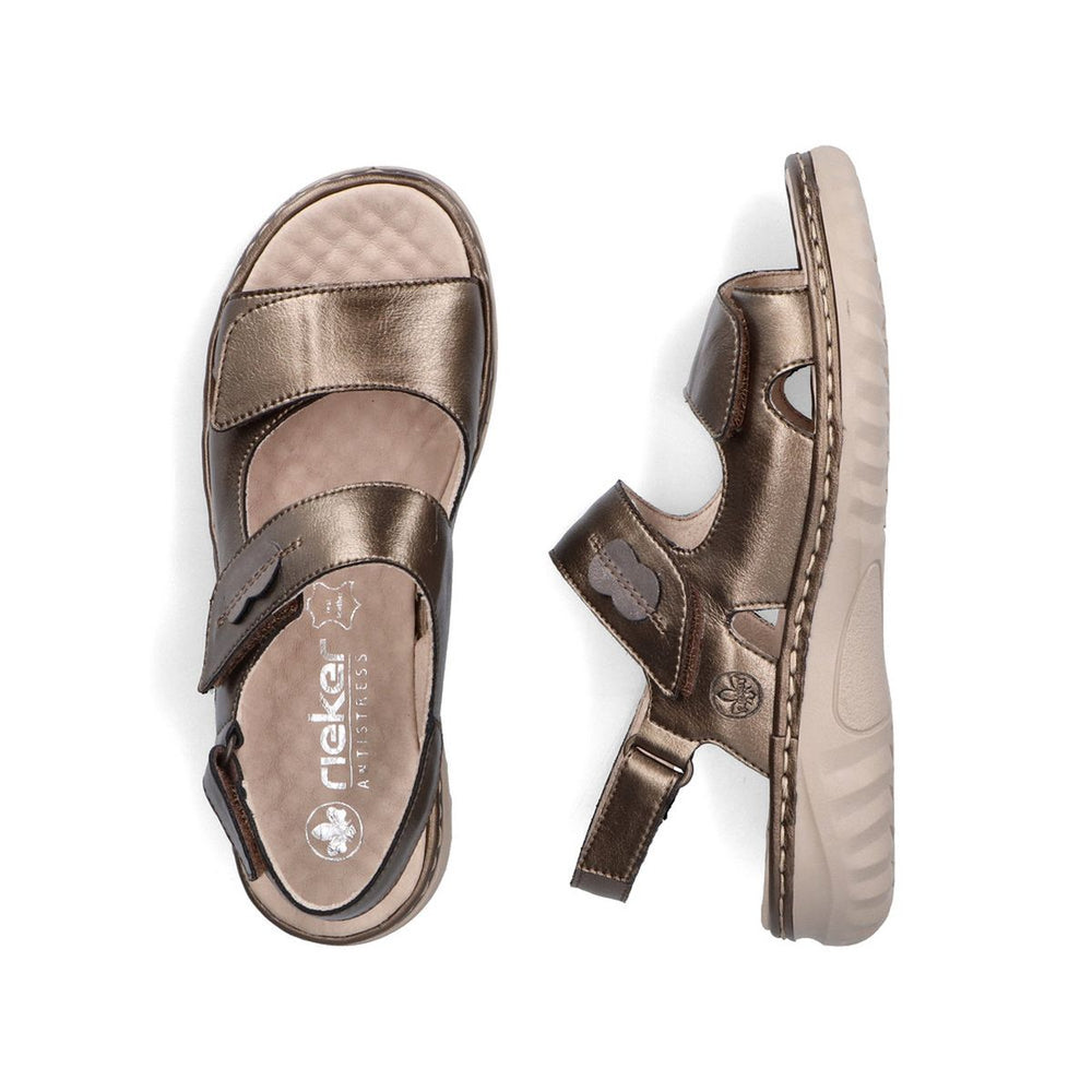 Rieker 60462 Women’s Velcro Sandal – Bronze