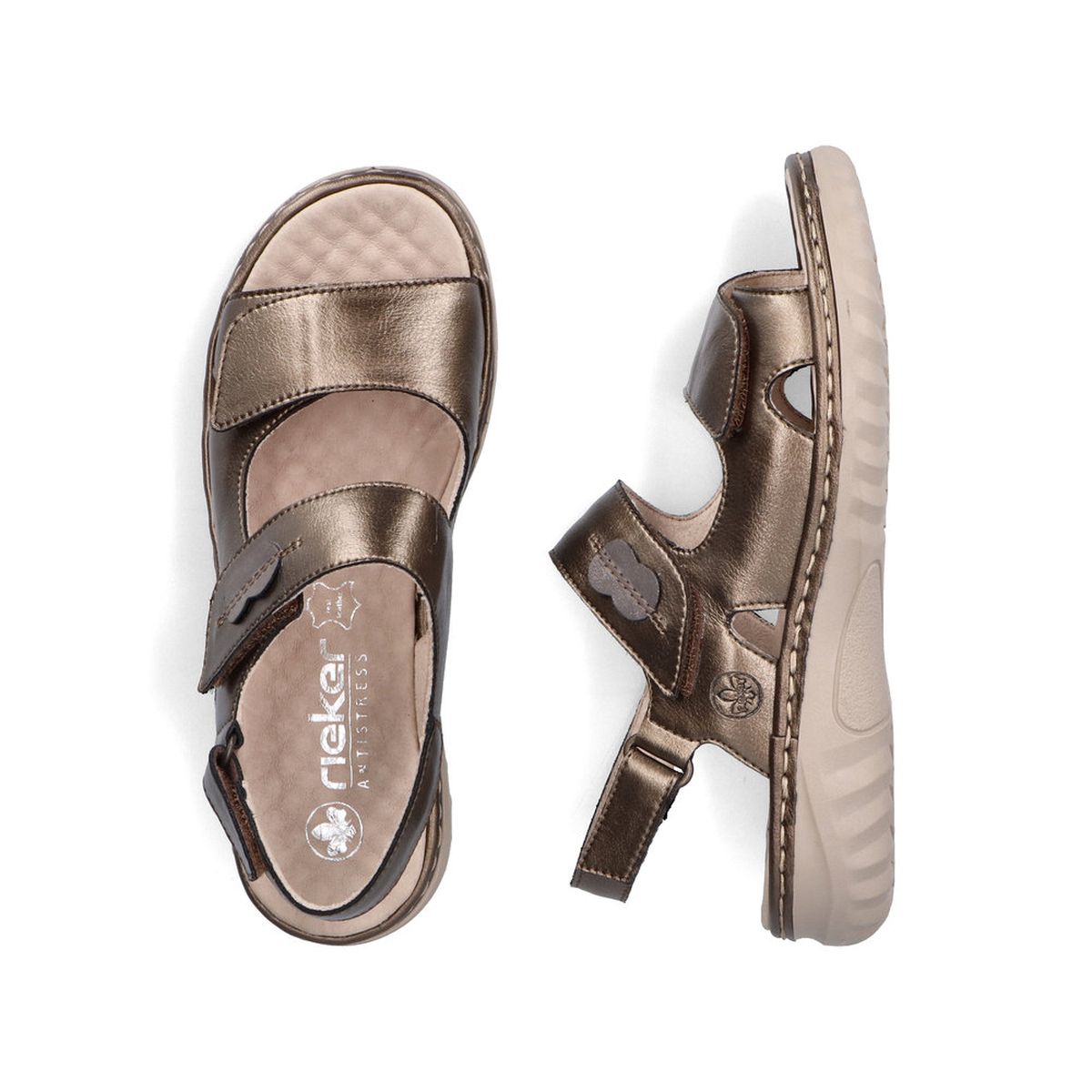 Rieker 60462 Women’s Velcro Sandal – Bronze
