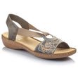 Rieker 608B9 Women's Strap Sandals – Grey