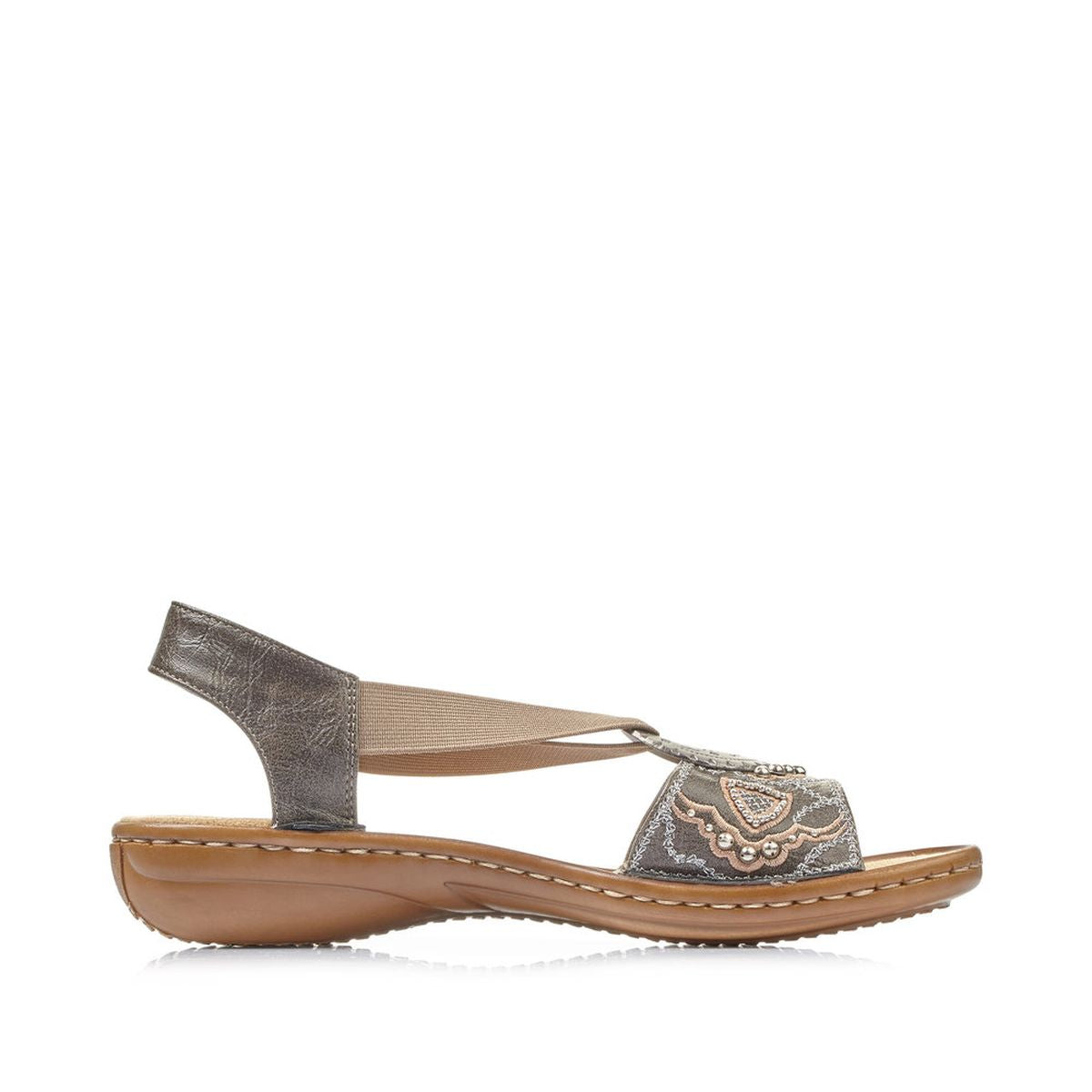 Rieker 608B9 Women's Strap Sandals – Grey