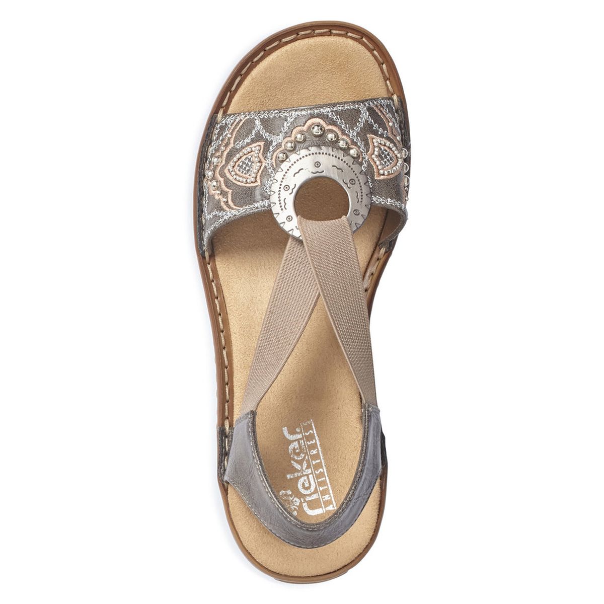 Rieker 608B9 Women's Strap Sandals – Grey