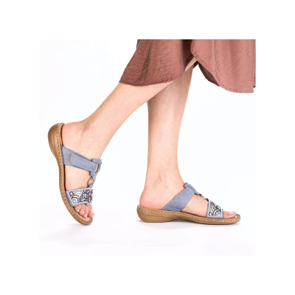 Rieker 608K2 Women's Slide Sandals – Blue