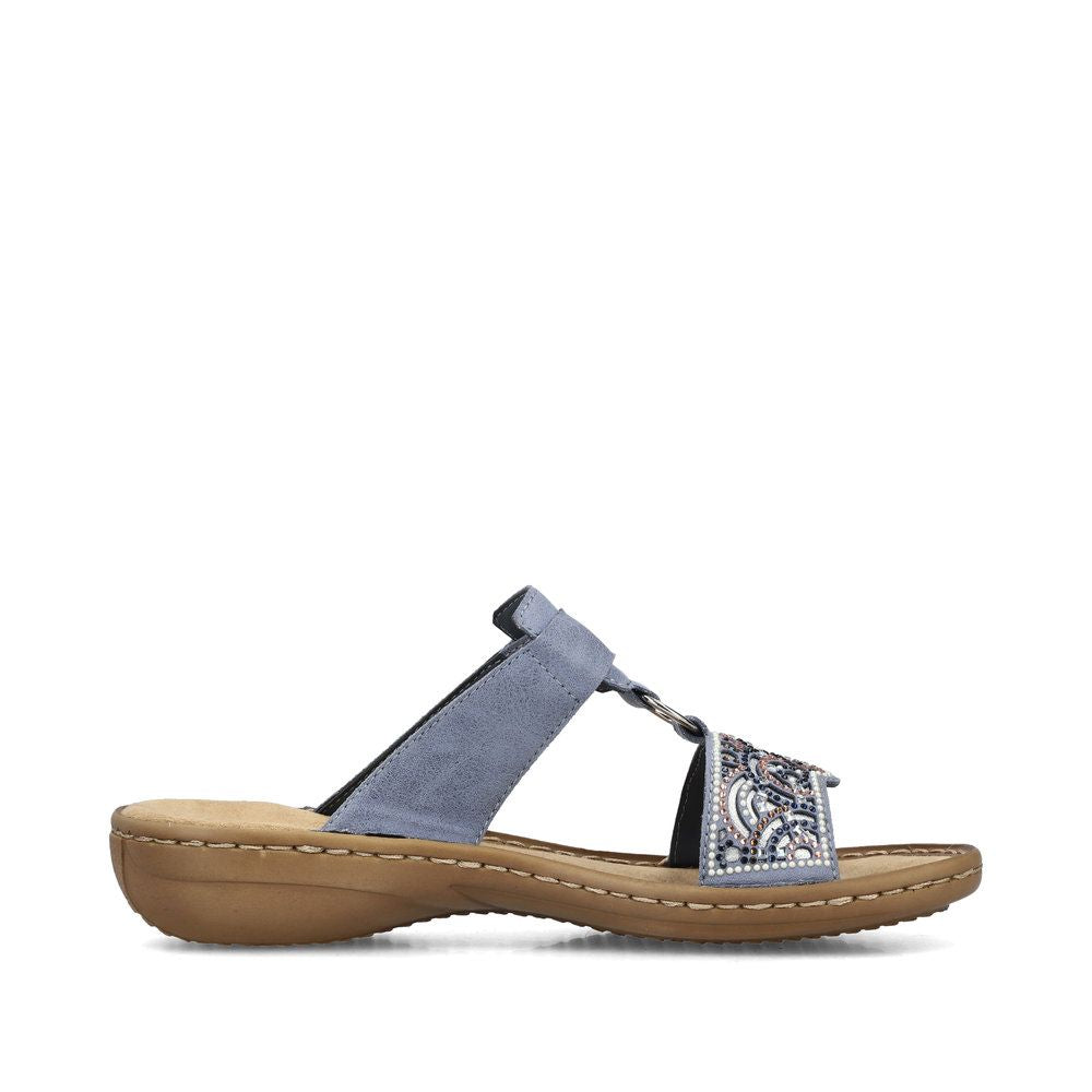 Rieker 608K2 Women's Slide Sandals – Blue
