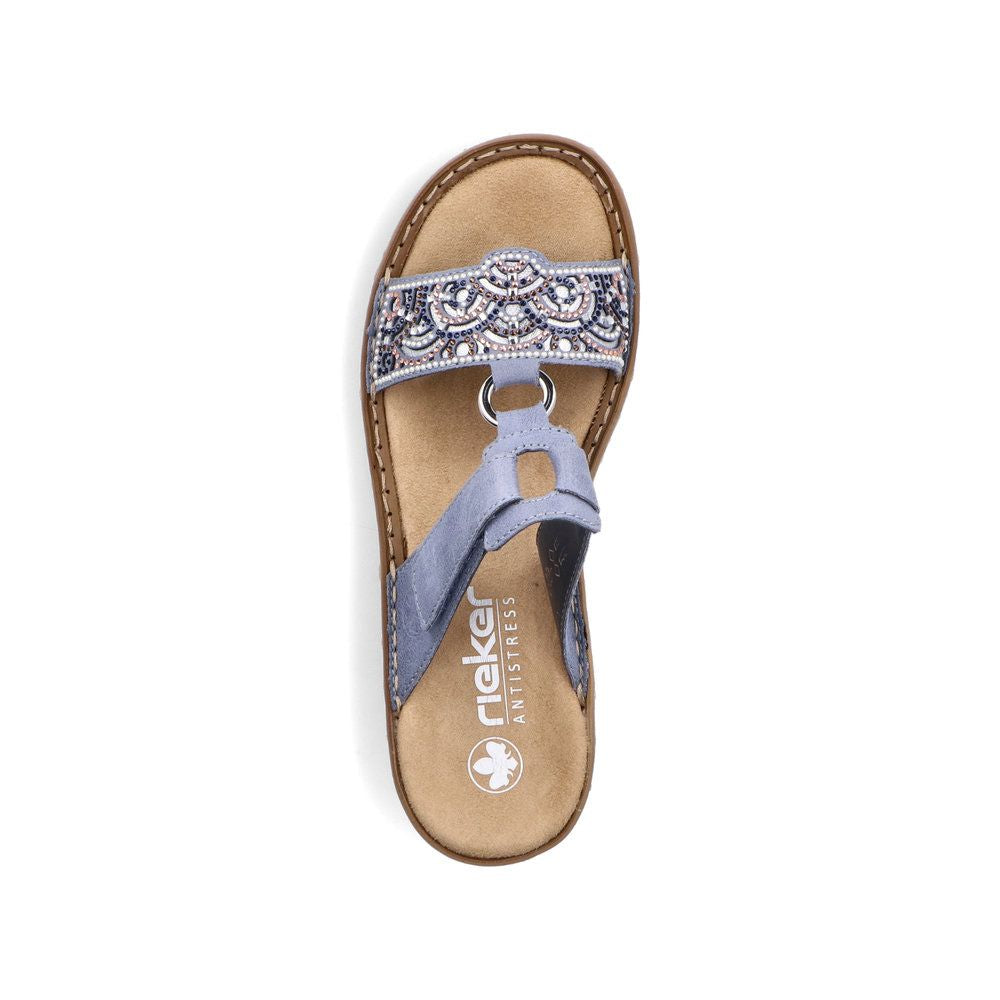 Rieker 608K2 Women's Slide Sandals – Blue